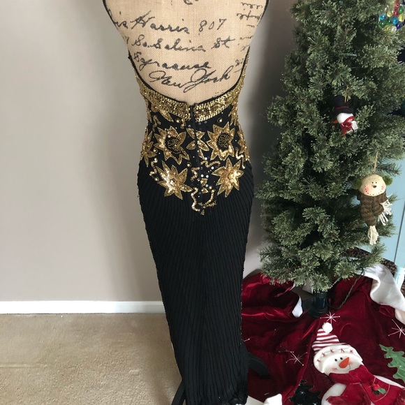 Pageant Shop Black & Gold Beaded Formal Dress - Picture 6 of 8